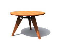 中式木制圆形三角桌
