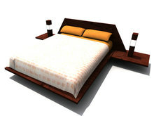 现代时尚传统实木双人床