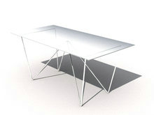 欧式个性时尚白色玻璃长桌