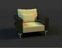 欧式实木单人沙发椅3D模型