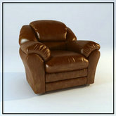 复古棕色皮质单人沙发3D模型
