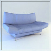 紫色时尚海绵布艺沙发3D模型
