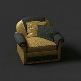 欧式单人奢华软沙发3D模型