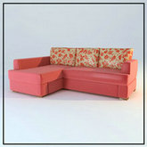 粉红温馨布艺软沙发3D模型