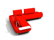 简洁时尚红色沙发