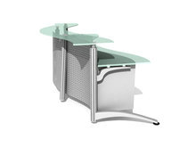 波浪式玻璃办公桌
