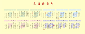 2010年历模板虎年日历矢量图