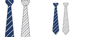 两款斜纹领带矢量图