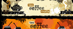 古典茶和咖啡主题banner矢量图