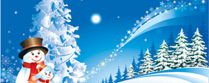 雪人雪景圣诞节矢量图