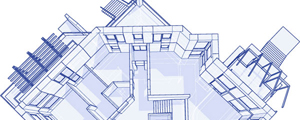 线稿俯视房子建筑系列矢量图