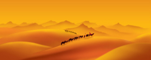 沙漠骆驼风景psd分层素材
