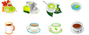 茶杯与咖啡杯图标矢量图