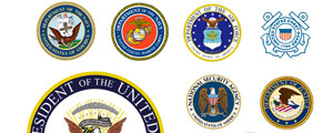 美国行政执法及军队徽章标志矢量图