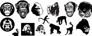 gomedia出品大猩猩和猴子矢量图