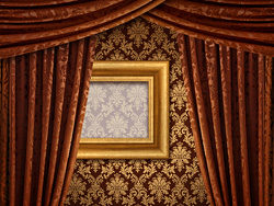咖啡色帷幕和墙壁背景高清图片素材