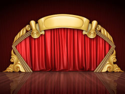 红色帷幕和舞台高清图片素材