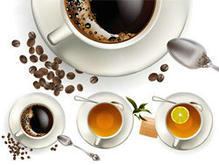咖啡、柠檬茶杯矢量图