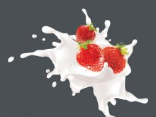 草莓奶花psd素材