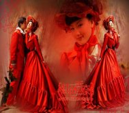 红色香奈经典婚纱模板
