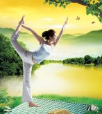 瑜珈风景形象画广告psd素材