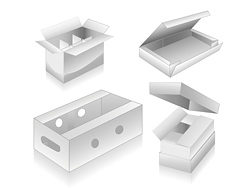 空白立体盒子模型矢量图