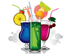 色彩丰富的清凉饮品矢量图