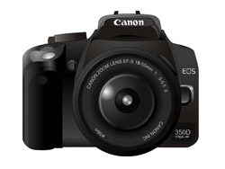 Canon350D写实相机矢量图