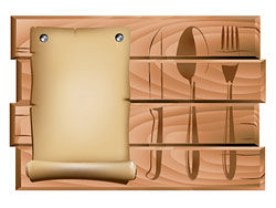 木质餐厅菜单模板矢量图