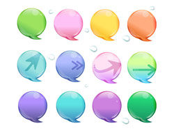 彩色水晶水泡对话框矢量图