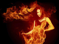 燃烧的火焰女人图片素材