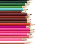 排列的彩色铅笔图片素材