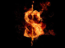 燃烧的金钱符号图片素材-2
