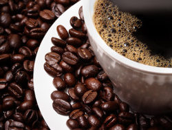 咖啡与咖啡豆特写精品图片素材