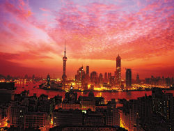 上海外滩美丽傍晚高清图片素材