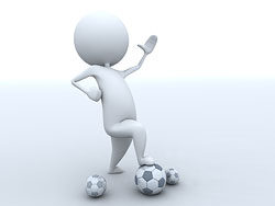 踢足球的3D小人图片素材
