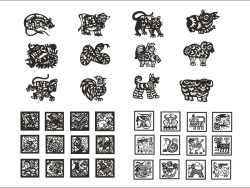 传统十二生肖之剪纸矢量图（四）