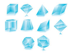 蓝色通透的钻石矢量图