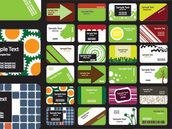 绿色主题卡片模板矢量图