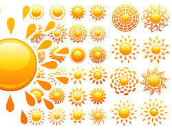 各种太阳水晶图标矢量图