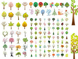 各式各样的树木矢量图