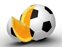 创意足球橙子高清图片