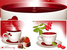 红莓茶杯巧克力矢量图