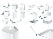 空白盒子包装设计矢量图
