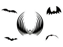 黑色蝙蝠动物矢量图