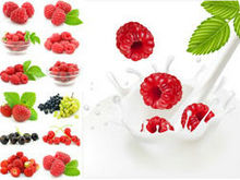 红莓樱桃牛奶高清图片