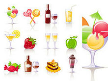 水果饮品饮食矢量图