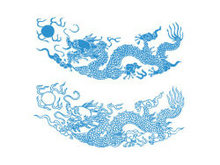 中国传统龙纹图案矢量图