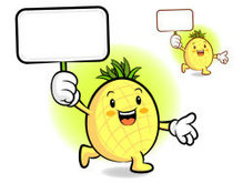可爱卡通菠萝水果矢量图
