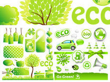 绿色低碳环保主题图标矢量图